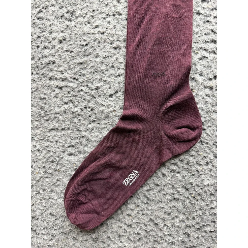 NWT Ermenegildo Zegna Everyday Triple X Knee Sock Burgundy One Size Unisex